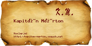 Kapitán Márton névjegykártya